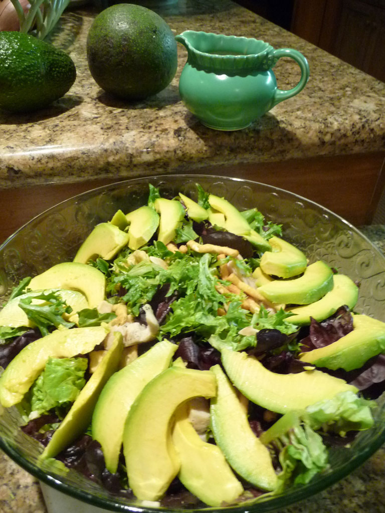 Chinese chicken salad with avocado