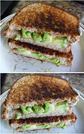 grilled cheese and avocado sandwiches