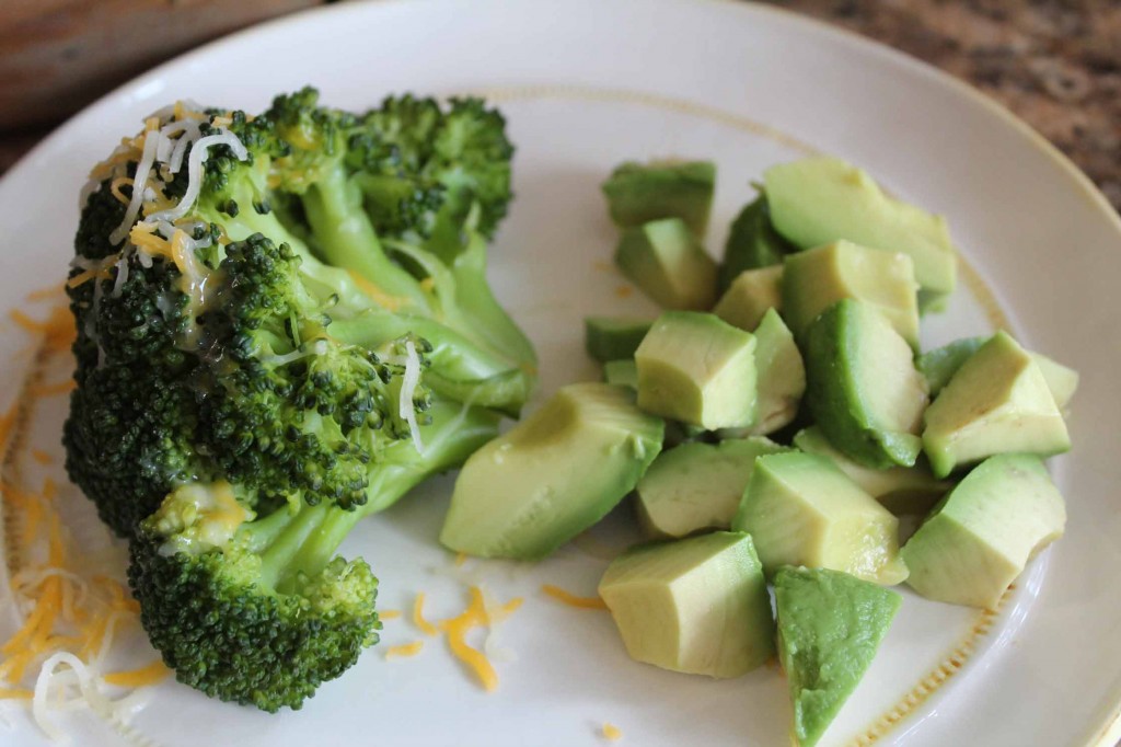 avocado and broccoli with cheese
