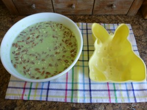 bunny mold and salad mixture