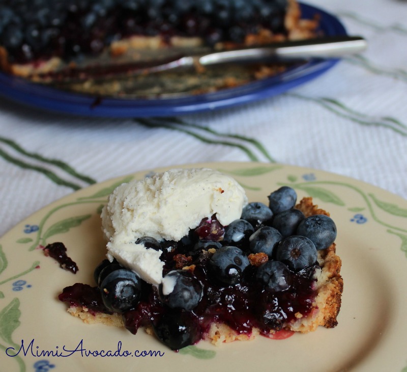 blueberry tart and ice cream