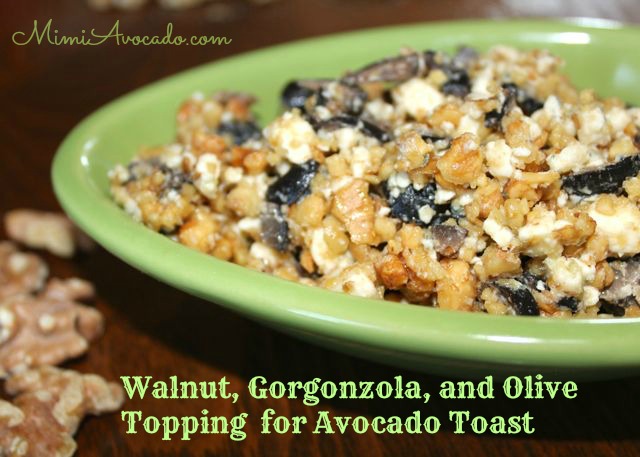 Walnut-Gorgonzola-Ripe Olive-Topping