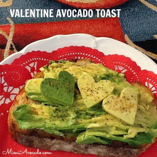 avocado hearts on toast