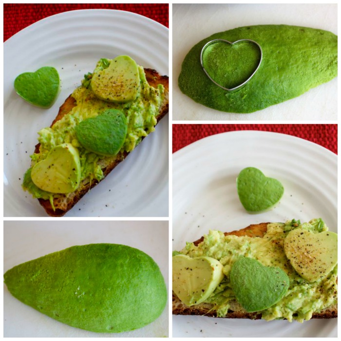 making Valentine avocado toast