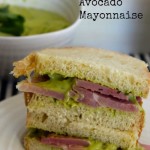 avocado mayonnaise on ham sandwich