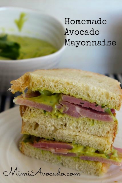 avocado mayonnaise on ham sandwich