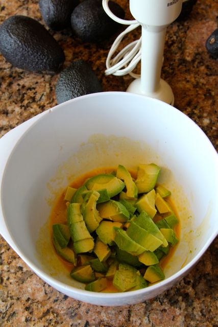 making homemade avocado mayo