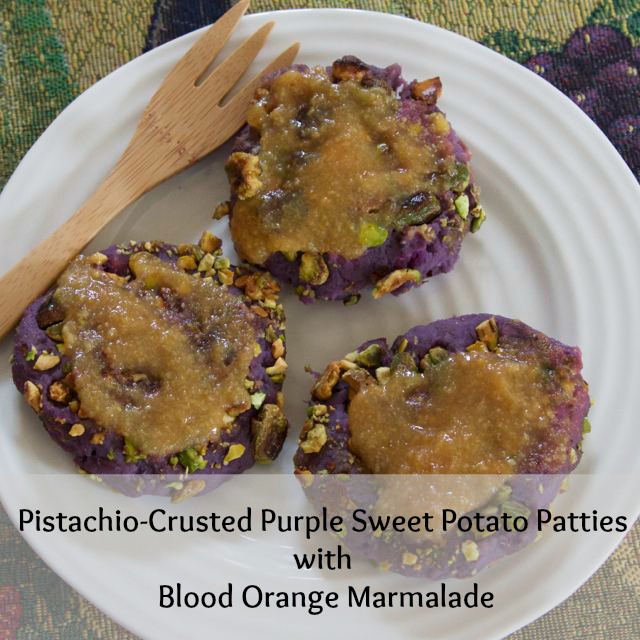 sweet potato patties with pistachios