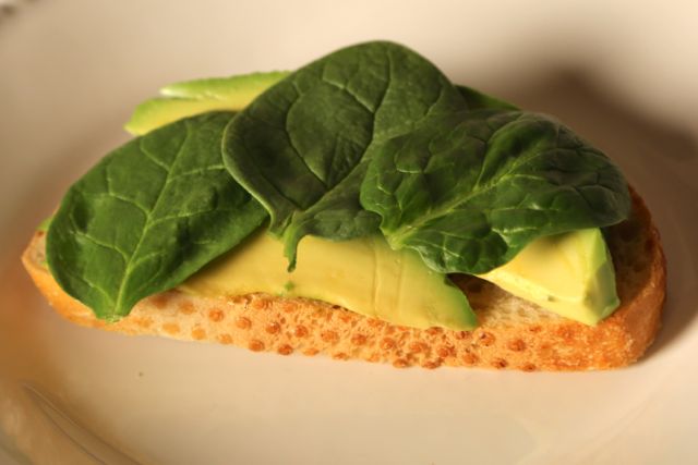 spinach and avocado toast