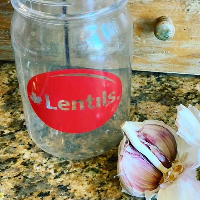 Mason Jar with Lid for peeling garlic 