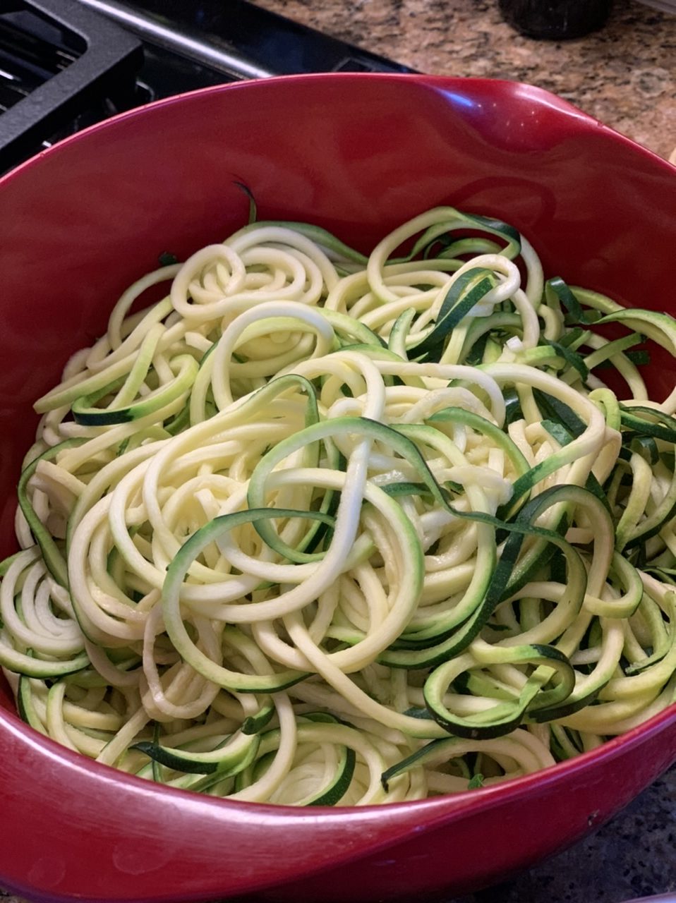 Zoodles made from zucchini